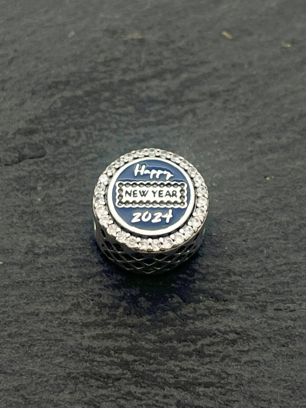 Pandora Happy New Year 2024 NYC Exclusive Charm Sterling Silver Bead Charm